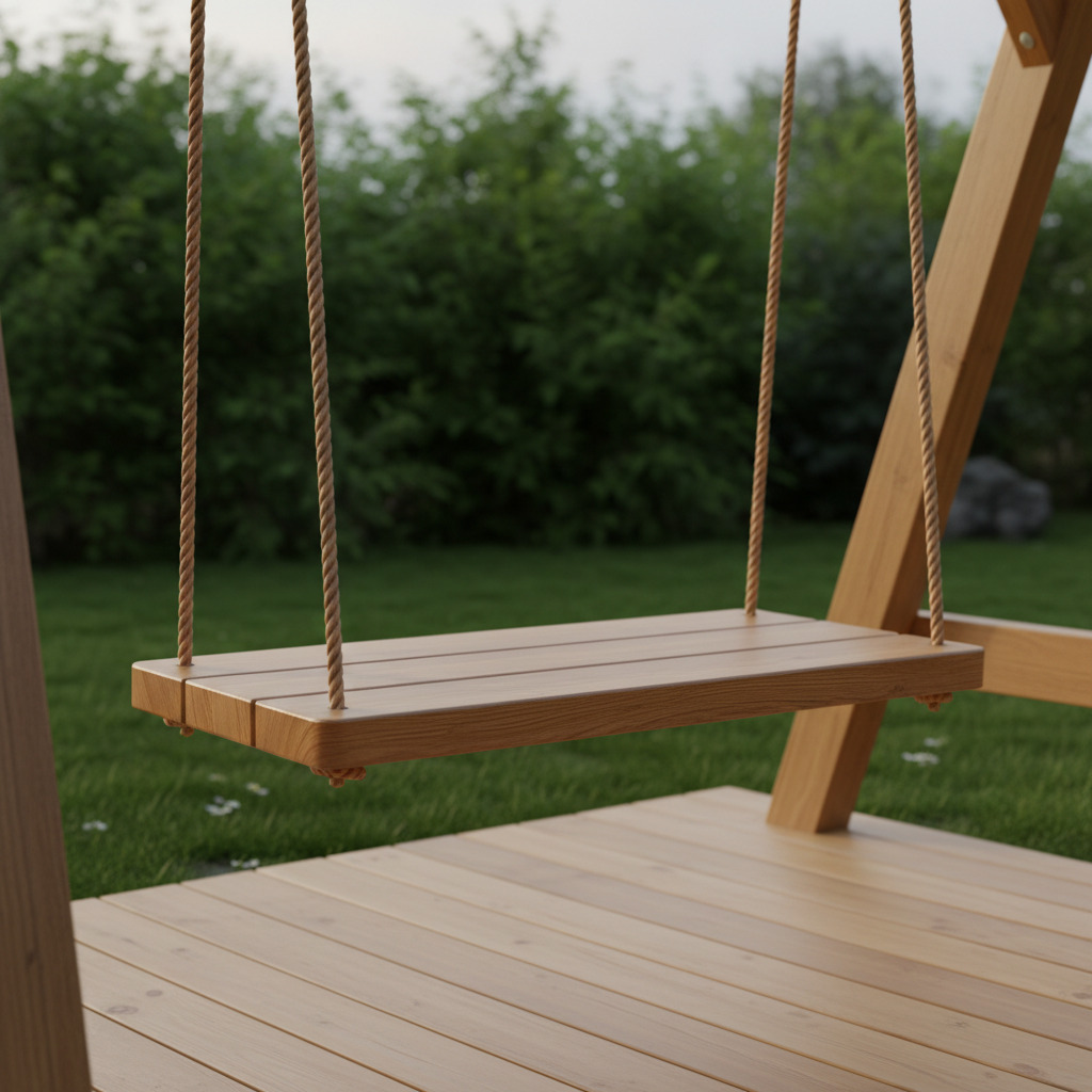 Деревянные качели для дачи
